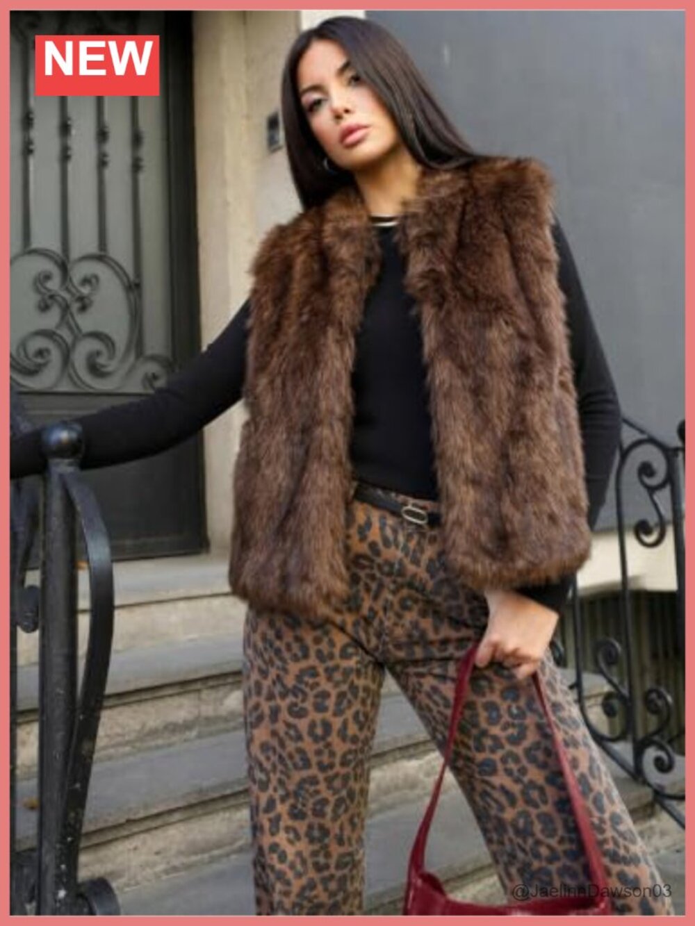 Faux Fur Vest Sleeveless Open Front Cardigan Fluffy Winter Outerwear - Picture 5 of 6